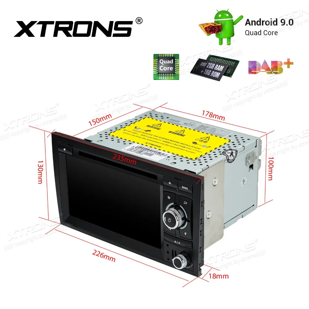 Excellent XTRONS Android 9.0 Car Stereo DVD Multimedia Player for Audi A4 S4 RS4 2002-2007 2008 SEAT Exeo GPS Navigation Plug Play Design 5