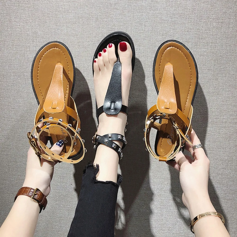 

Women Ladies Fashion Buckle Causal Rivet Beach Shoes Sandals shoes woman high heel summer platform sandals women fashion 2019