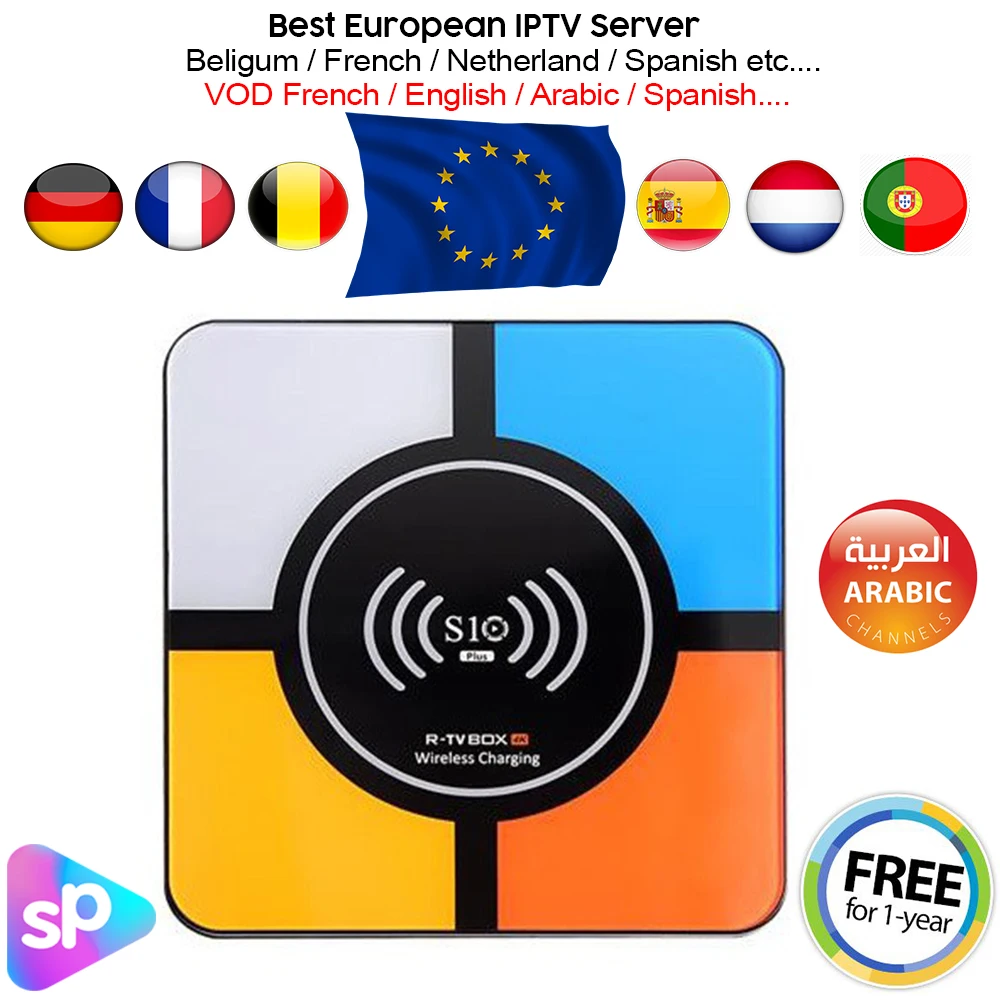 

Android 8.1 Wireless Charger TV Box RK3328 4G/32G Media Player 1 Year French Full HD IPTV More 3000+ Live TV VOD&Series