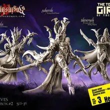 [Loong Way Miniatures] Бушующие герои героини коробка пустые эльфы 2(SF) 35 мм x3 Смолы миниатюрный
