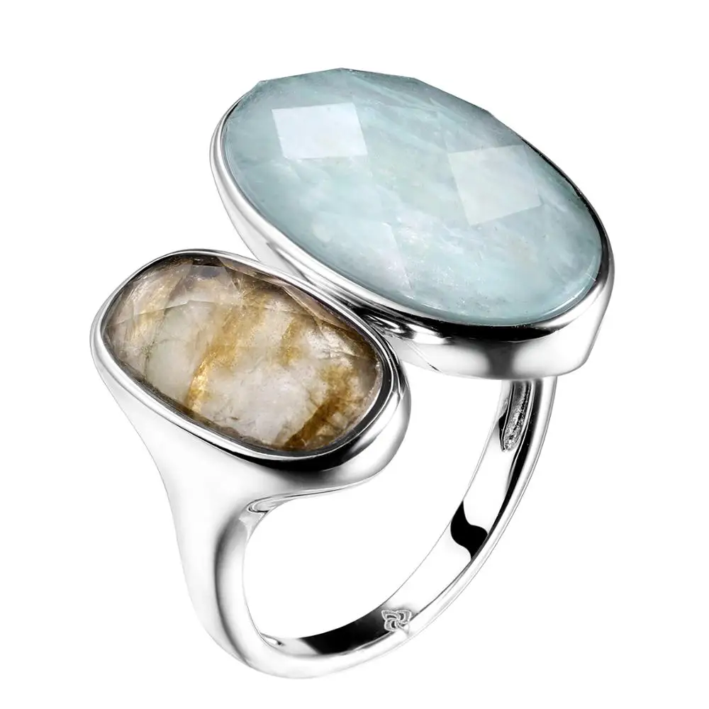 DORMITH real 925 sterling silver gemstone ring natural amazonite labradorite stone rings for women jewelry rejustable size ring DORMITH real 925 sterling silver gemstone ring natural amazonite labradorite stone rings for women jewelry rejustable size ring