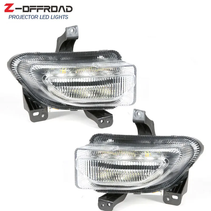 

LED Side Fog Lights with White Daytime Running Light Amber Turn Signal Lamp Passing Light For jeep renegade 2015-2018
