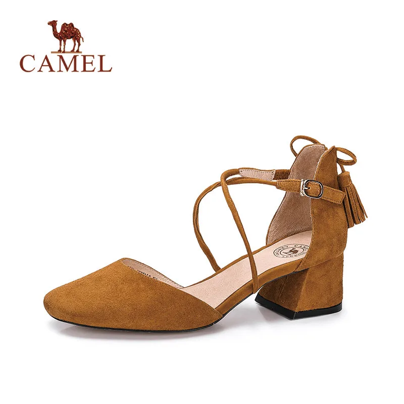 legata tacco Marrone classico Semplice in Moda pelle Nero Nero marrone fibbia Pompe con Elegante medio le poco donne giallo Cammello Croce per profonda Nuove Scarpe Comofrt con donne FCwg1vxHIq