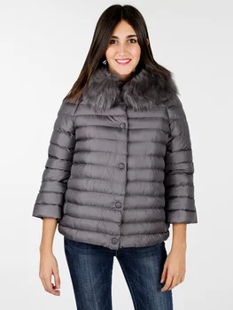 

Jacket quilted with buttons and sleeping bag-gray