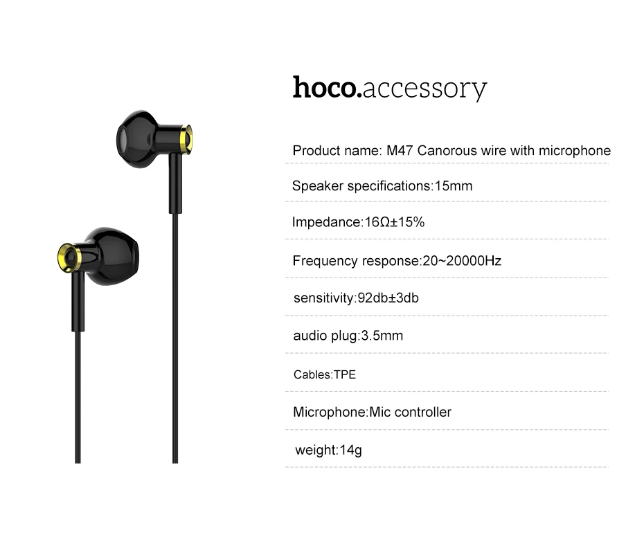 HOCO, модные, высококачественные, HD, чистые, Супер басы, стерео, в уши, проводные наушники, 3,5 мм, проводная гарнитура с микрофоном для iPhone XS, Xiaomi
