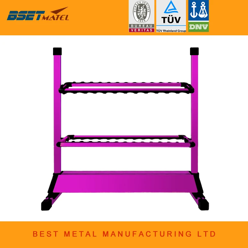 

Aluminum Alloy Purple Fishing Rod Rack Holder Stand Support Tackle for Fishing Rod Set Capacity 24 Pcs All types of fishing rods