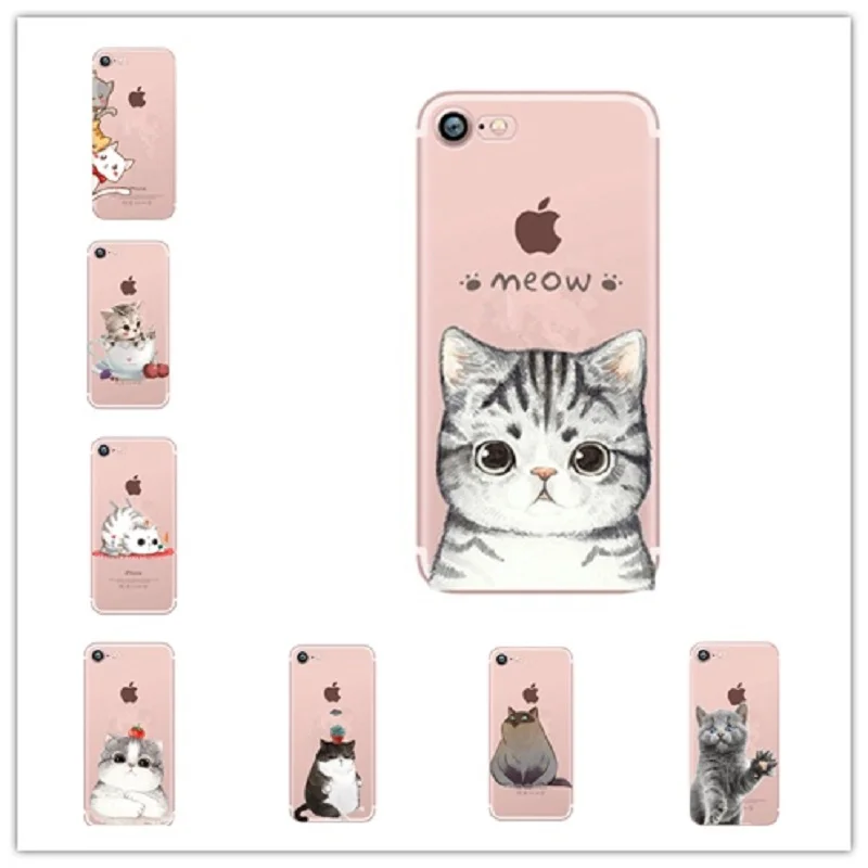 Милый Кот для iphone 7 Чехол Мягкий ТПУ Funda X задняя крышка чехол с Минни 6S 5 se 8 Plus