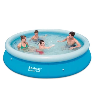 

Round pool inflatable водораспорный with inflatable ring for garden leisure summer fast set 366 х76 cm, 5377 L, bestway, item No. 57032