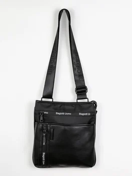 

Black fabric and faux leather bag shoulder bag