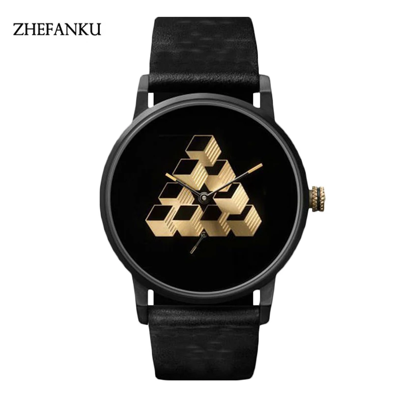 

ZHEFANKU 2017 Men Gift Brief Design Long Strap Creative Upside Down Hand Unique Design For Young Men Boy Fashion Quartz Watches