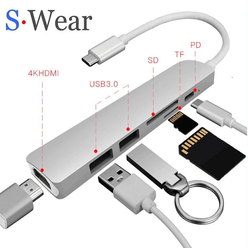 

YEINDBOO Type-c usb 3.0 HUB Change 4K High Clear HDMI Transmission USB3.0 Transfer