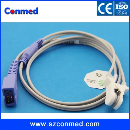 Compatible New Nellcor Reusable Adult ear clip spo2 Sensor DB9 pulse probe 7pin. Non-oximax 1M |