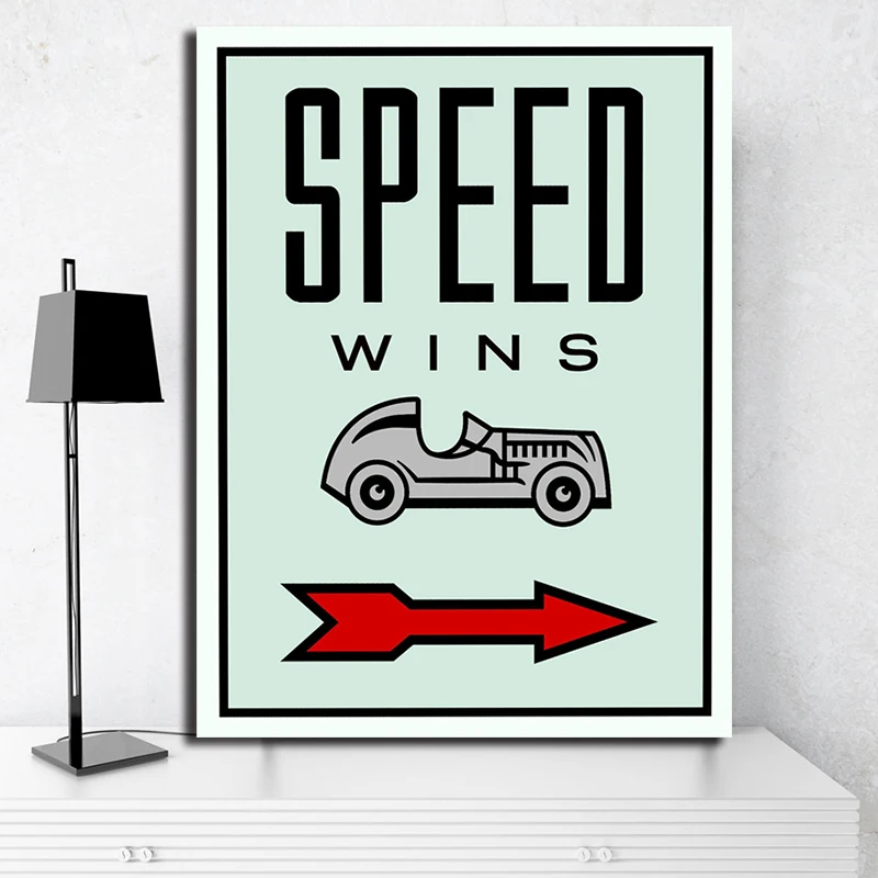 

Speed Wins Arrow Sports car Alec Monopolyingly Canvas Print Picture Modular Painting For Living Room Poster Wall Art Home Decor