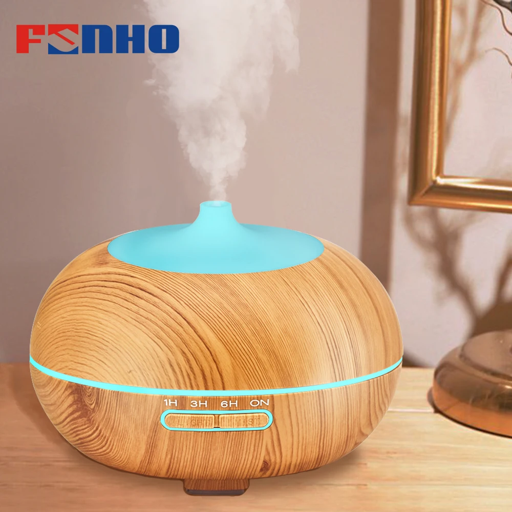 

FUNHO 400ml Air Aroma Humidifier Essential Oil Diffuser Ultrasonic Night Light Aromatherapy Wood Grain Humidificador Fogger 024