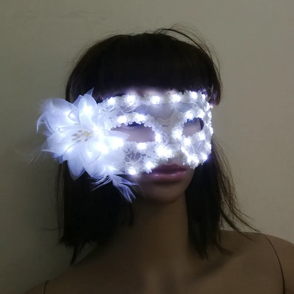

Helmet Mask Cosplay Prop DJ Halloween Party Latex Masks LED Party Bar DJ LED Luminous Masks