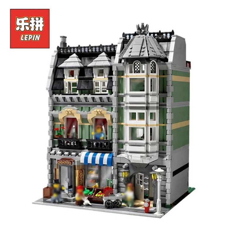 

In Stock DHL Lepin Set City Street Figures 2462Pcs 15008 Green Grocer Model Building Kits Blocks Bricks Kids Toys Gift 10185