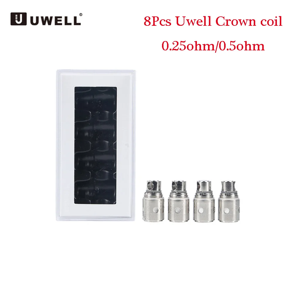 

8pcs Original Uwell Crown coil head electronic cigarette core 0.25ohm 0.5ohm for Uwell Crown Atomizer Vape Coils