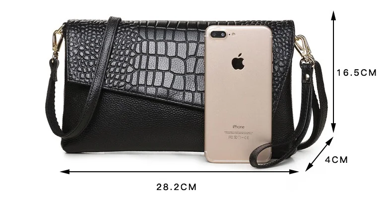 MJ Brand Design Female Bags Natural Genuine Leather Women Crossbody Messenger Bag Real Crocodile Leather Envelope Clutch Bag (8)