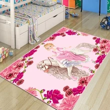 Else розовый принцесса на лошадях цветы рамка девушка 3d принт Нескользящая Микрофибра Детская комната декоративная зона ковер детский коврик