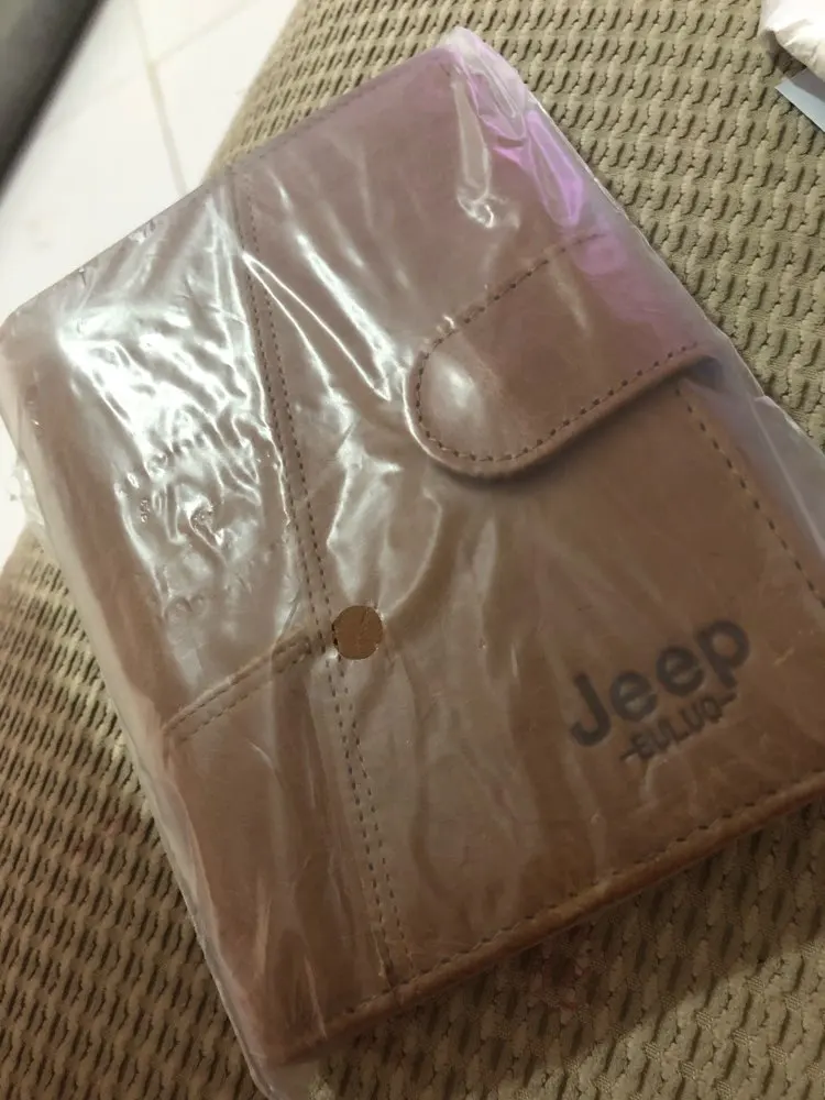 Jeep Brand Genuine Cow Leather Men Wallet Fashion Coin Pocket Trifold Design Men Purse High Quality Women Card ID Holder 8230 photo review