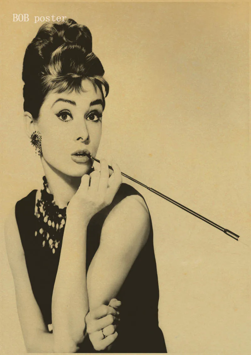 Breakfast At Tiffanys Audrey Hepburn Poster Reteo Kraft Wallpaper