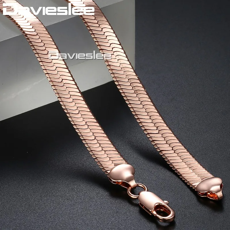 

Men's Gold Necklace Herribone Chain Rose Gold Filled Jewelry for Men 9mm 48cm GN277