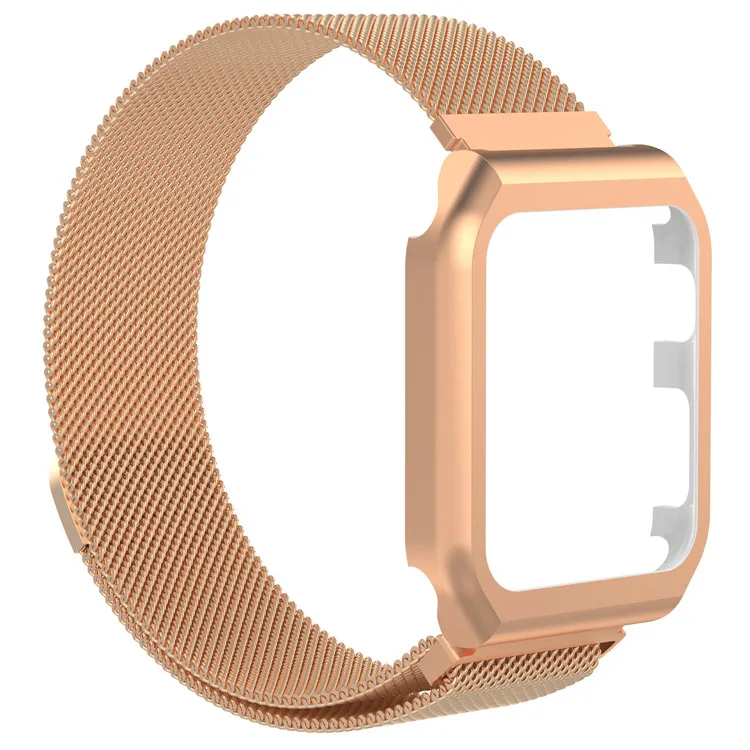 Apple Watch Band Нержавеющая сталь сетка магнитный сменный Браслет для часов с металлический защитный чехол для Apple Watch розовое золото 42 мм - Цвет: rose gold