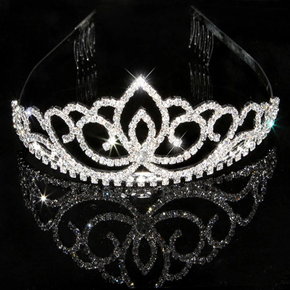 Princess Crown Headband Crystal Simulated Pearl Wedding Crown Hairband