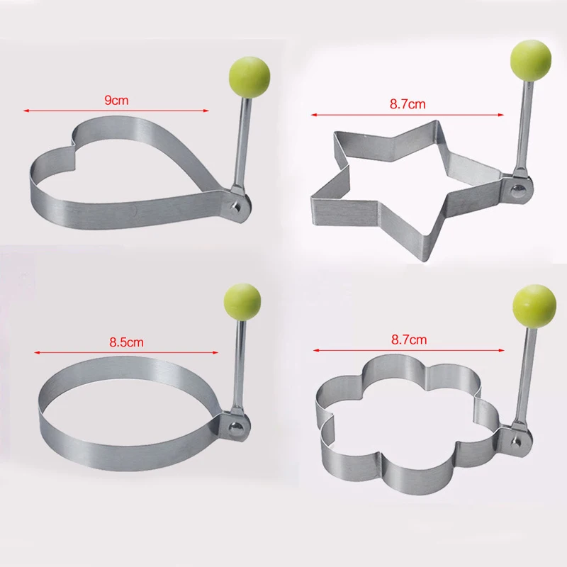 GQIYIBBEI 4 шт./компл. Нержавеющая сталь для яиц для омлета жарки формы для блинов кольца любовь цветок круглые звезды с Микки-Маусом для укладки волос Кухня инструменты