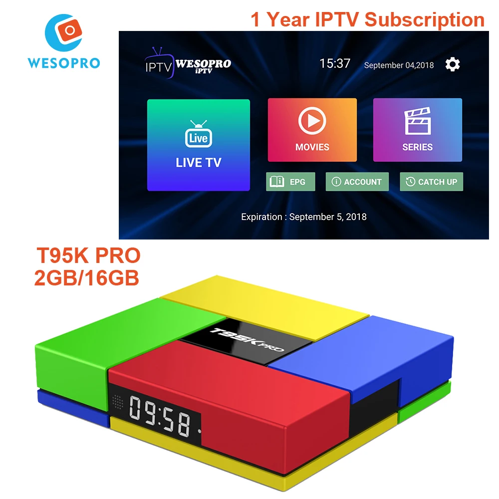 

T95K Pro Android 7.1 TV Box Support 4K Arabic Sweden France Italy Germany Spain Polish CA UK US IPTV Subscription Live Channels