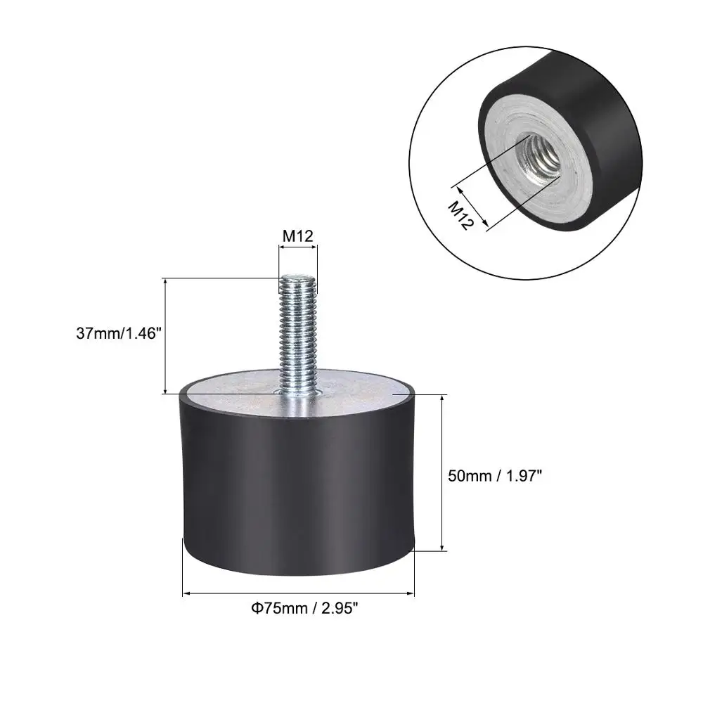 UXCELL резиновые вибрирующие крепления M10/12 Male Female D50xH20/D60xH35/D60xH50/резиновый изолятор