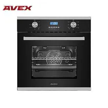 Электрический духовой шкаф конвекция AVEX HM 6170 Bx, стекляо+метал(дисплей, 7 функц, 56л, утапливаемые ручки, гриль, кольцев