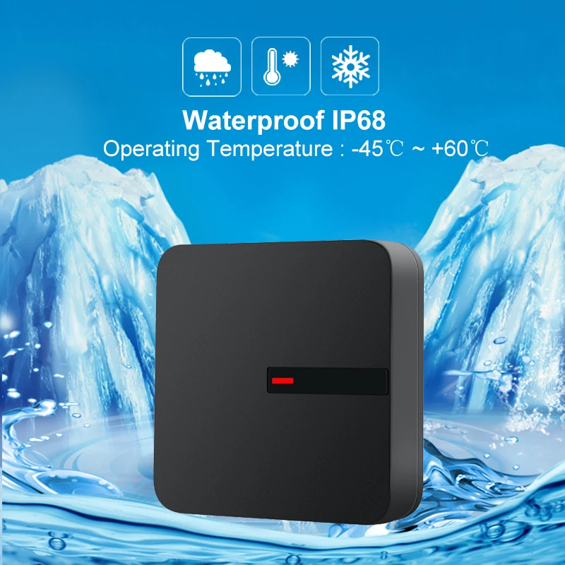 

Long Range RFID Reader 125KHZ /13.56MHZ Proximity Card Reader Wiegand 26/34 IP68 Waterproof IC Card Access Control Card Reader