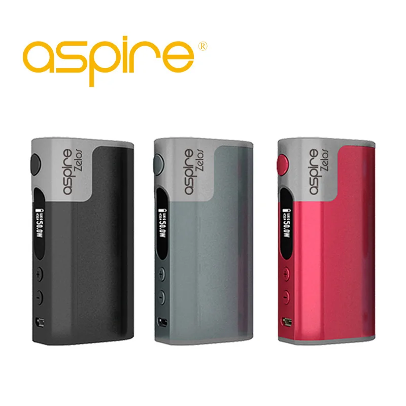 

Original Aspire Zelos 50W box mod TC battery vape mods e cigarette mod box built-in battery VV VW TC Vaper mode E Cig ecigarette