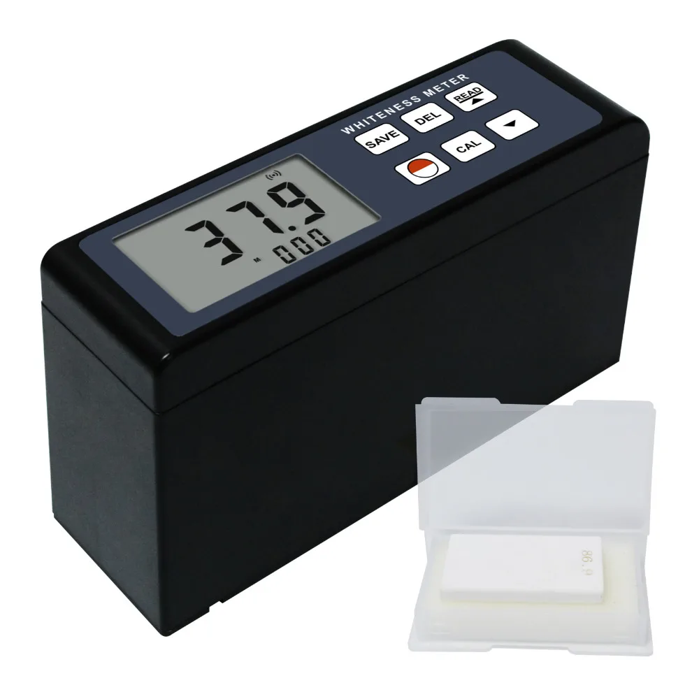 

Whiteness Meter Leucometer 0~120 White Color Degree Tester for Paint Paper Powder Salt Flour, Handheld with Aluminum Case
