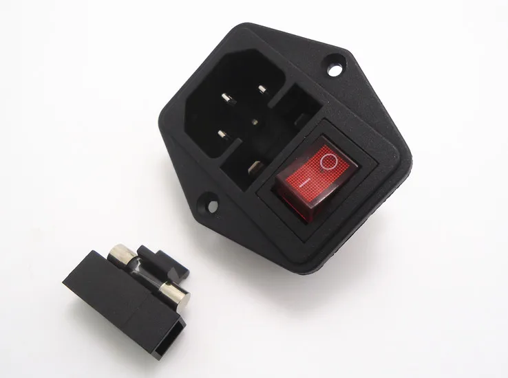 

10 pcs of power socket wtih switch and fuse 4 PIN SWITCH-arcade machine, button switch for power