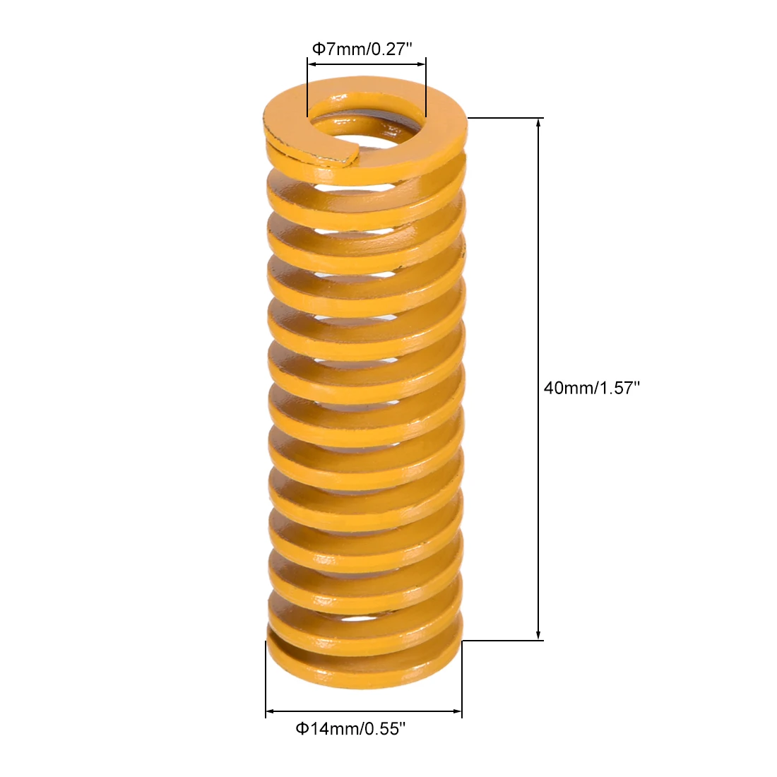 Uxcell 14/16/20 мм Диаметр 25/30/40 мм Длинная спиральная штамповки для легких нагрузок пресс-форма спиральная трубка желтого цвета для приложений, 5