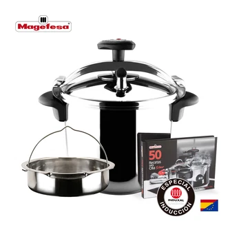 

MAGEFESA STAR pressure cooker rushed. Pack Exclusive Pot + Insert + Book's recipes. Easy use, stainless steel 18/10 6L