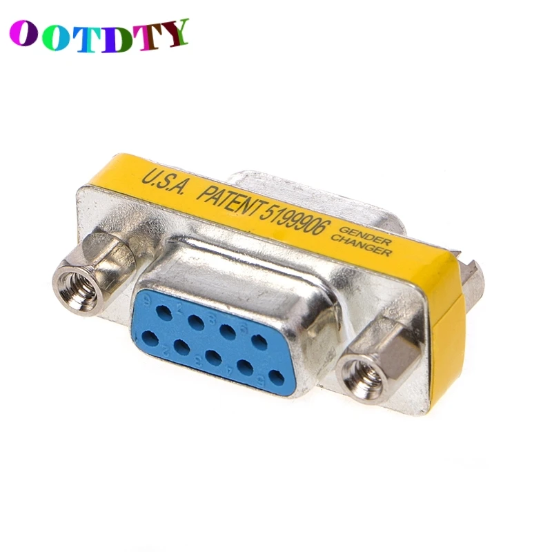 

OOTDTY 10Pcs/set RS232 Serial DB9 Female To Female Mini Gender Changer Adapter Connector Drop Shipping Support