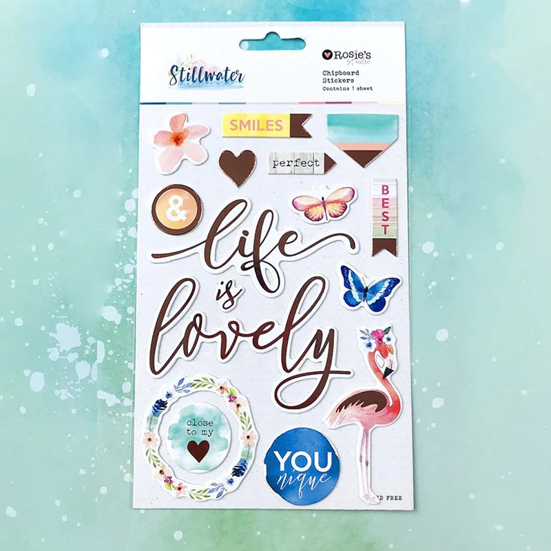 

Crzcrafter Chipboard Stickers Foil Design Scrapbooking Card Making Journal Self Adhesive Embellishments Wedding Decoration