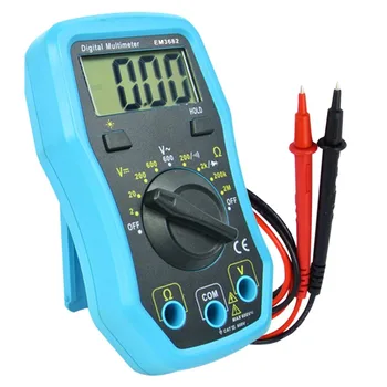 

Digital Multimeter for DC/AC Voltage, Resistance, Diode & Continuity 1999 Reading w/ Test Leads & Protective Rubber Holster