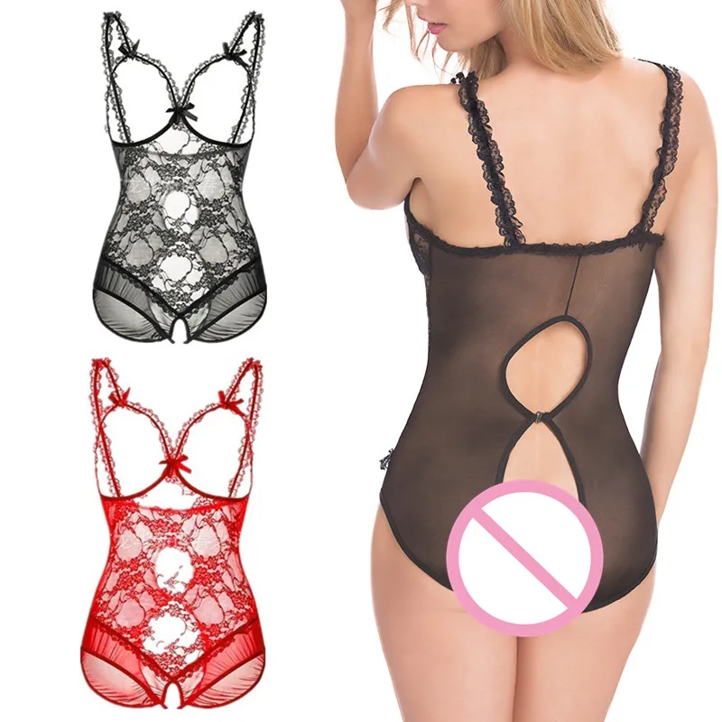 New Sexy lingerie Nightwear No cup open Women Underwear stretchy strap Women Hot Erotic jumpsuit Lace Bodysuit