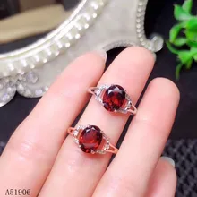KJJEAXCMY Fine Jewelry 925 sterling silver inlaid natural garnet gemstone female ring support test kjjeaxcmy fine jewelry 925 sterling silver inlaid natural gemstone amber wax female ring support test