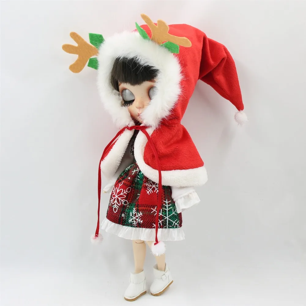 Neo Blythe Doll Christmas Winter Outfit With Cap & Scarf 5