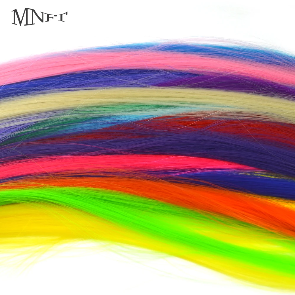 MNFT 30PCS Mixed Color Fibre Fish Fooling Fly Tying Material Synthetic Smooth Hair Fibre Nymphal Bass Flies