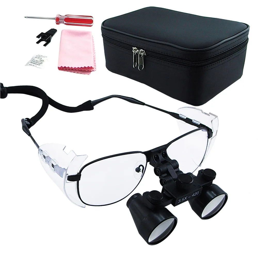 3.5x Magnification Dental Loupes 60mm Field of View +420mm Working