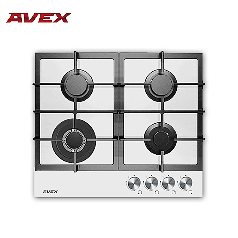 Built in Hob gas on glass with cast iron grilles AVEX HM