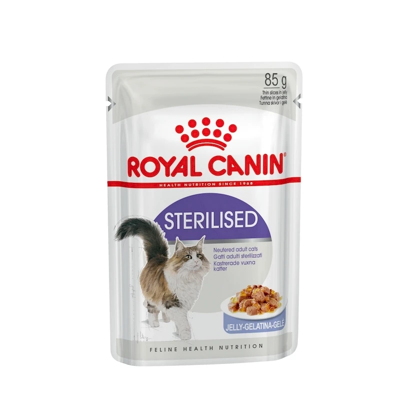 Royal Canin Sterilised влажный корм для кастрированных котов и стерилизованных кошек(кусочки в желе, 36 пакетиков по 0.085 г