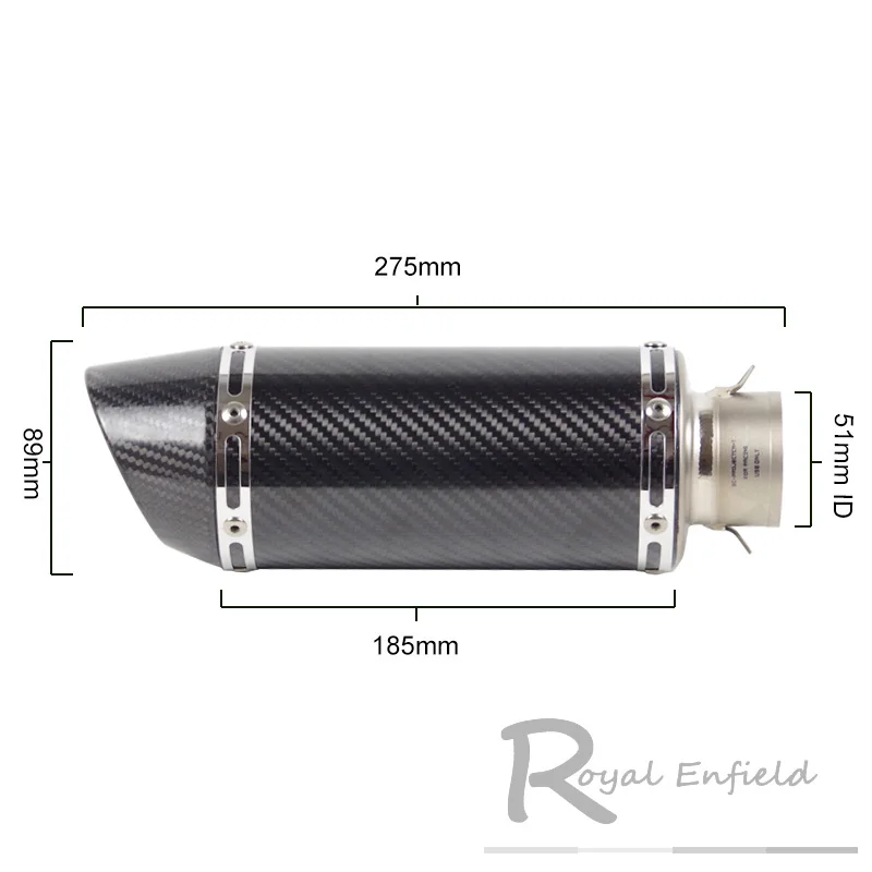51 мм/61 мм впускная универсальная выхлопная труба мотоцикла без шнуровки из настоящего углеродного волокна титанового сплава для HONDA R1 R3 R6 FZ6 ATV Dirt bike