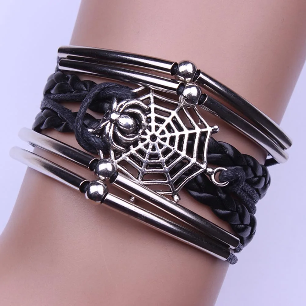 ZheFanku браслет с пауком Плетеный Шарм наручники женские мужские браслеты ручной работы материал браслет ювелирные изделия аксессуары для